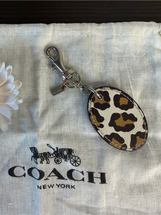Coach Other - Coach Pink & Leopard Oval Bag Charm Key Fob
